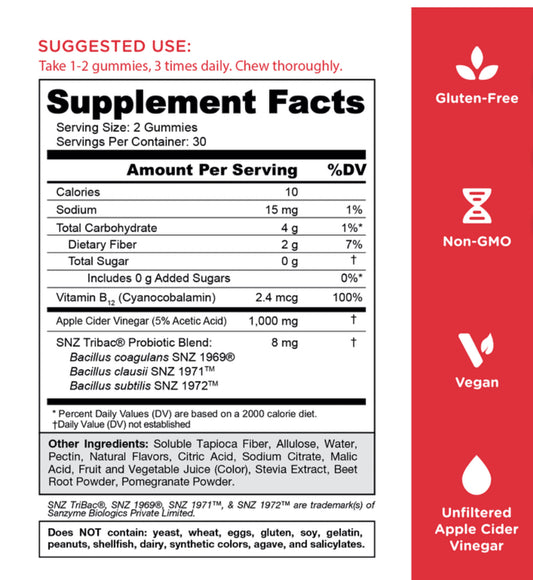 Gomitas Goli de Cidra de Manzana sin azúcar, 60 gomitas