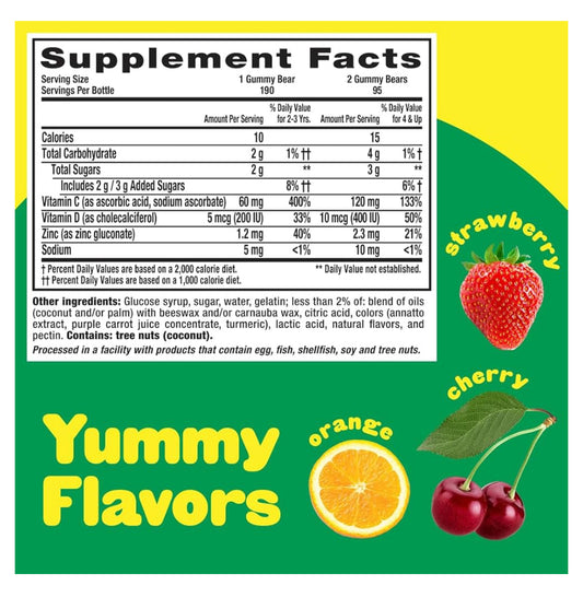 Vitamina C Lil Critters, 190 gomitas