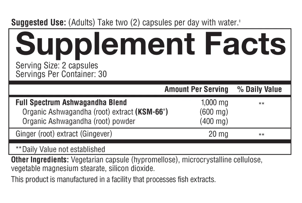 Ashwagandha 1000mg, 60 cápsulas