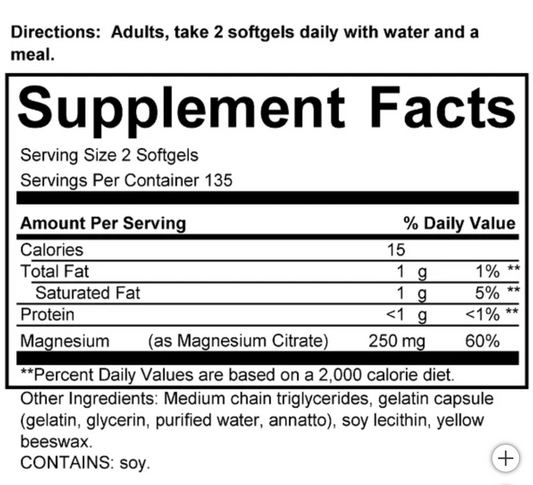 Citrato de Magnesio, 270 cápsulas