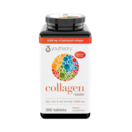 Youth Theory Colágeno + Biotina, 6000 mg, 390 tabletas