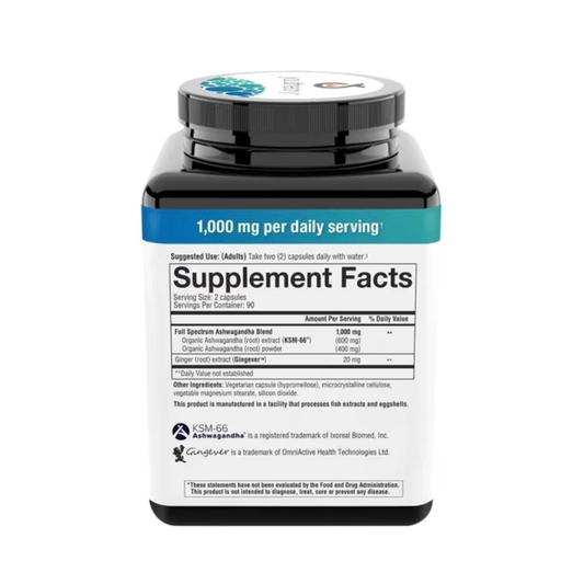 Ashwagandha 1000 mg, 180 cápsulas