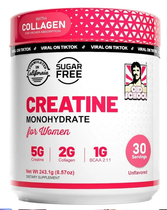Creatina Monohidratada Old School para Mujeres