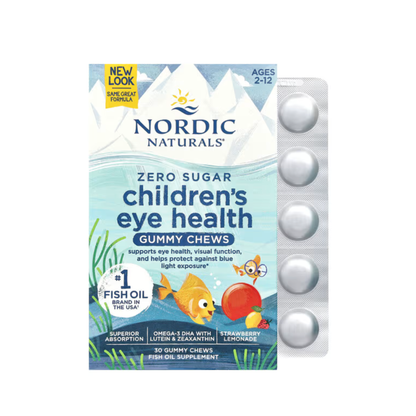 Nordic Suplemento para la salud de los ojos de los niños y niñas sin azúcar añadida, 30 gomitas