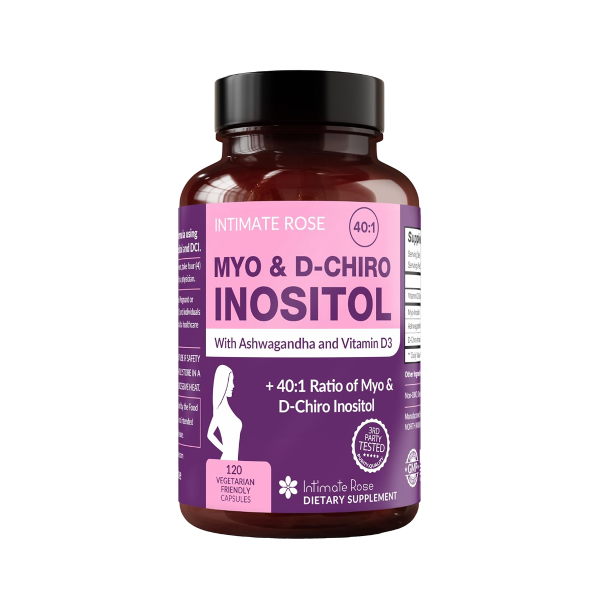 Myo & Dchiro Inositol con Ashwagandha y Vitamina D, 120 cápsulas