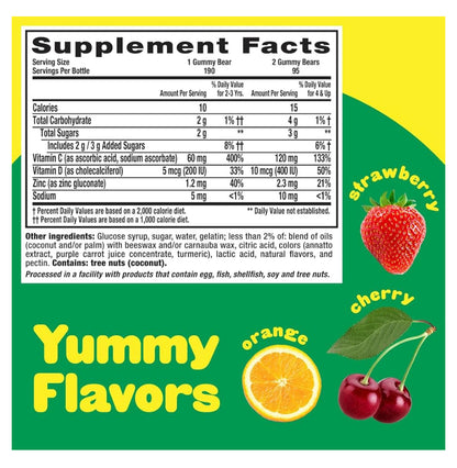 Vitamina C Lil Critters, 190 gomitas